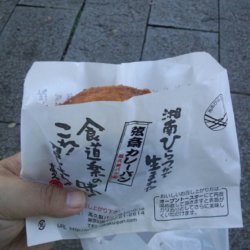 弦斉カレーパン。 熱々で150円。 at #Shonan_BMW_スタジアム平塚